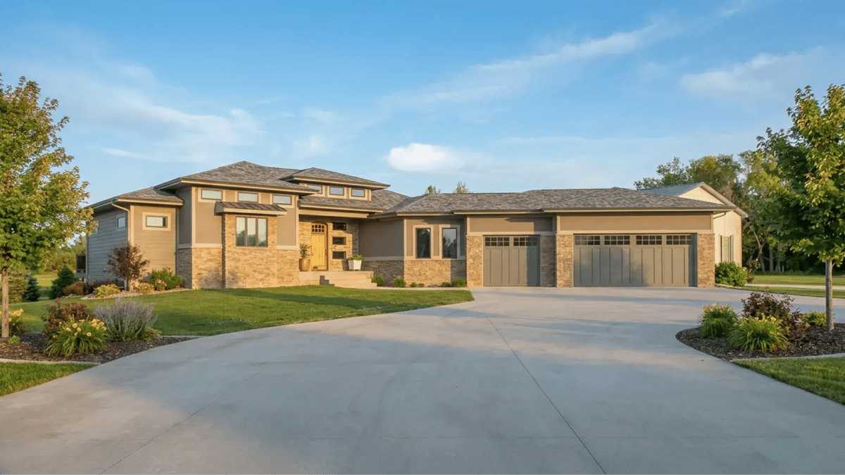 Permanent roofline lighting installed discreetly on a home with the lights off during the day