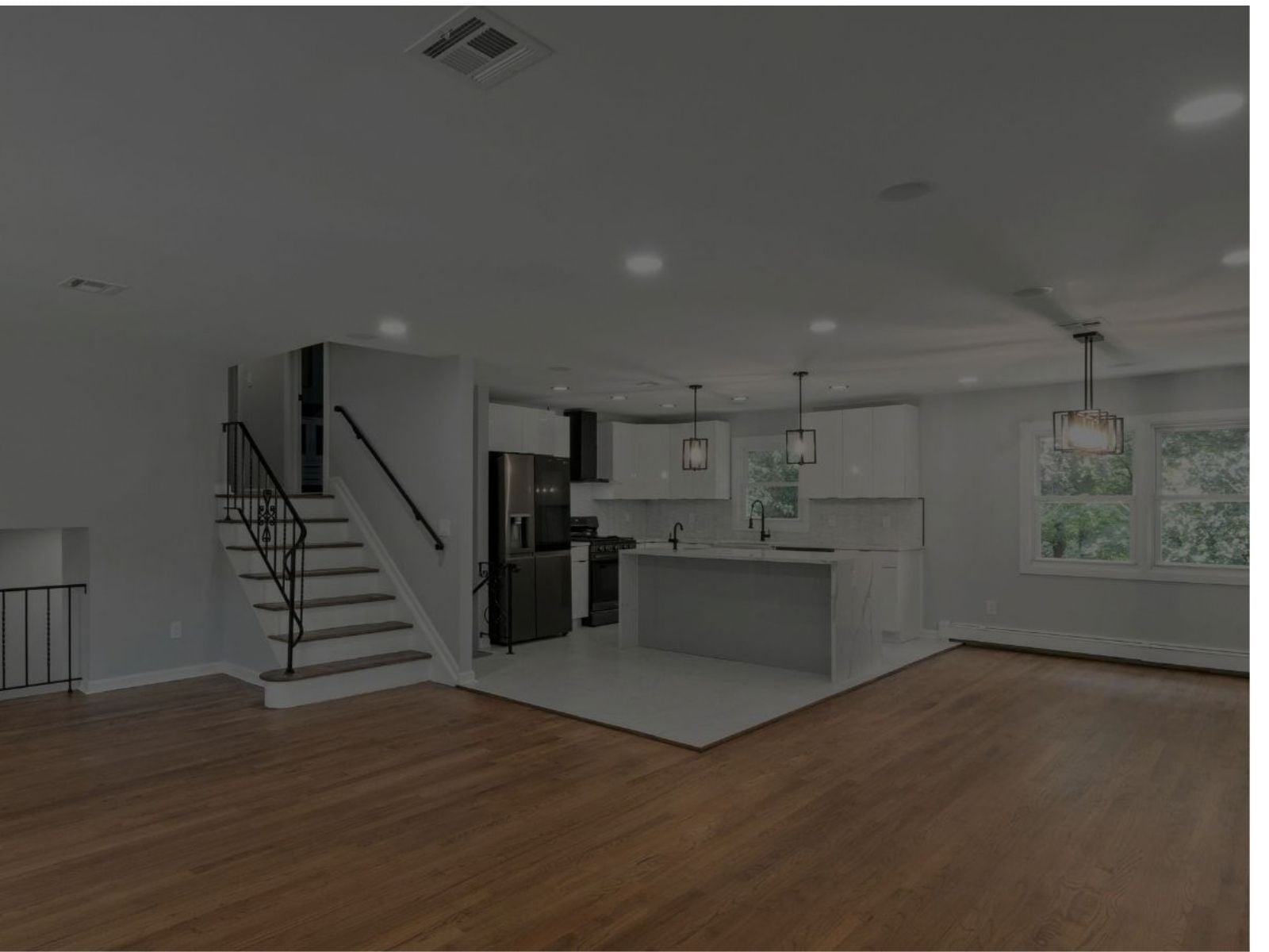 Completed kitchen and interior renovation with refinished hardwood floors in Littleton, Colorado Completed kitchen and interior renovation with refinished hardwood floors in Littleton, Colorado