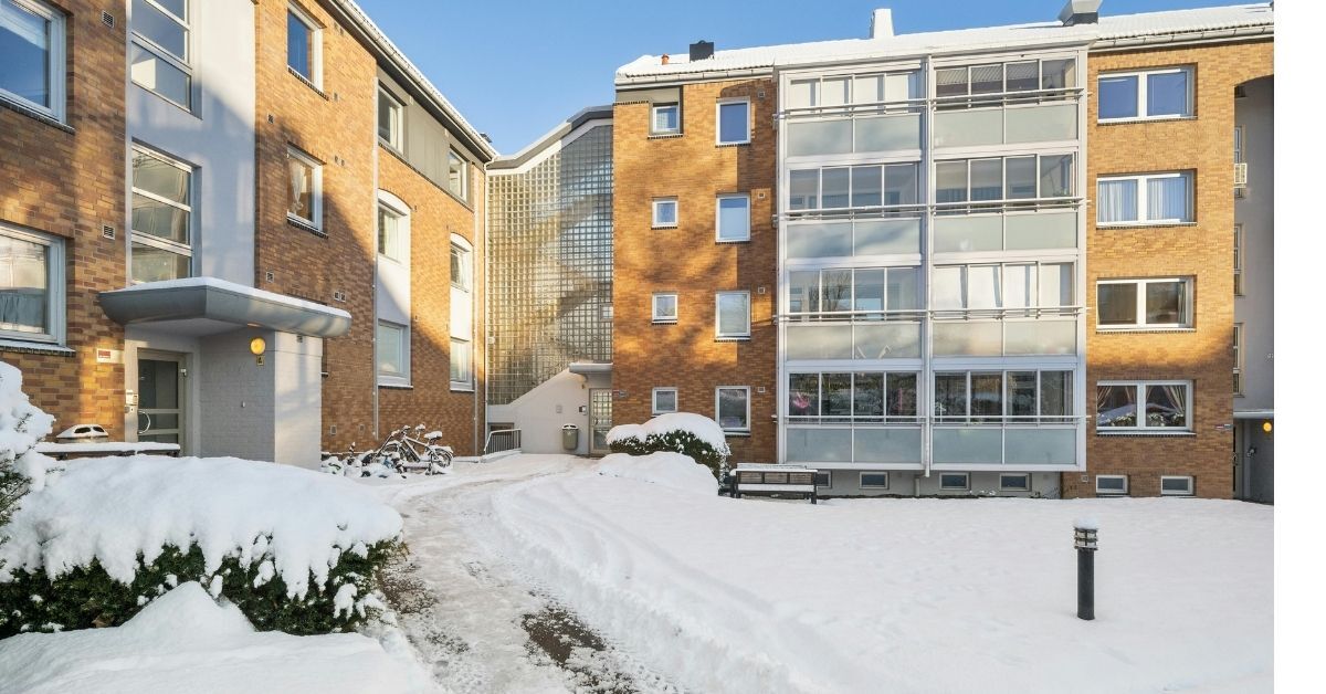 Multifamily apartment property in winter conditions